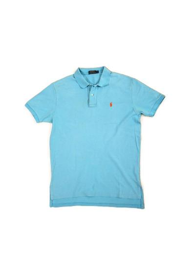 Polo Ralph Lauren licht blauw oranje polo shirt pique MEDIUM beschikbaar voor biedingen