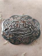 Antieke oud hollandse broche met molen, Sieraden, Tassen en Uiterlijk, Broches, Verzenden, Zo goed als nieuw, Zilver, Zilver