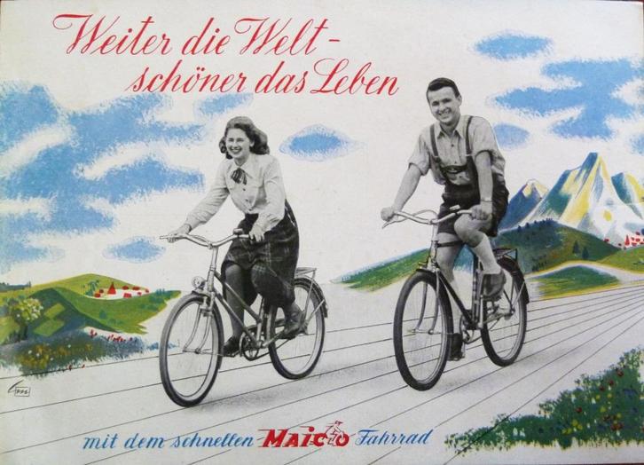 Folder MAICO fietsen 1951 ORIGINEEL (Fietsfolder), Fietsen en Brommers, Handleidingen en Instructieboekjes, Nieuw, Ophalen of Verzenden