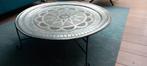 Salontafel rond laag Marokkaans zilverkleurig, Huis en Inrichting, Tafels | Salontafels, Gebruikt, 50 tot 100 cm, Marokkaans, Rond