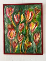 Olieverfschilderij "Tulpen" – Albert J. Chr. Röllich (1995), Antiek en Kunst, Kunst | Schilderijen | Abstract, Ophalen