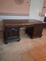 Bureau 170 cm 4 lade's 1 deurtje bruin hout 2 zijdig, Antiek en Kunst, Ophalen