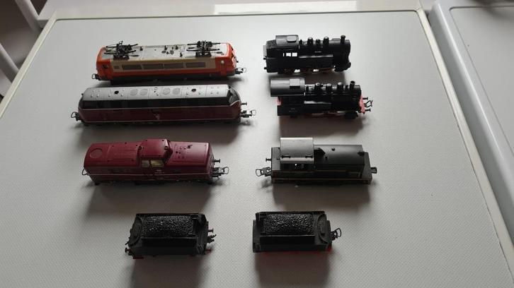 HO trein rijdend materiaal + 2 bouwdozen deels OVP, Hobby en Vrije tijd, Modeltreinen | H0, Gebruikt, Locomotief, Gelijkstroom of Wisselstroom