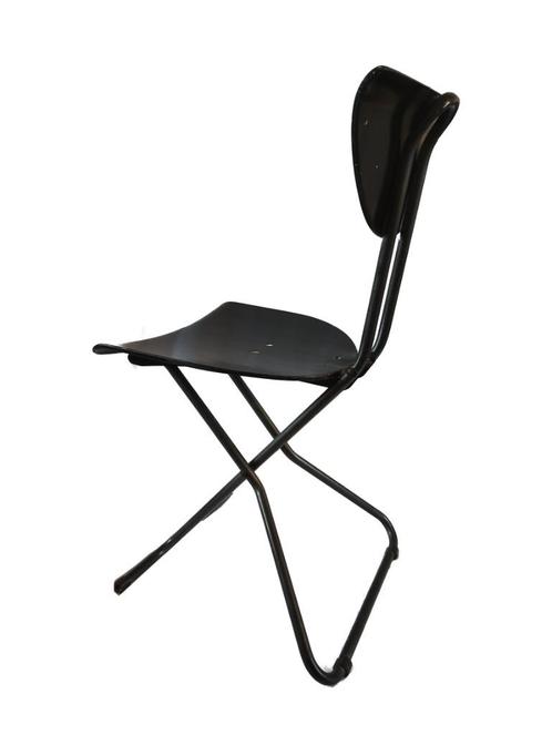 Mooie vintage Gispen, kembo de Wit stijl vouwstoel klapstoel, Huis en Inrichting, Stoelen, Gebruikt, Eén, Hout, Metaal, Zwart
