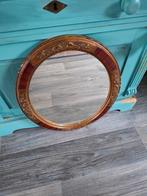 Oude spiegel met houten lijst en gipsen decoratie 60x50 cm, Minder dan 50 cm, Ophalen of Verzenden, Zo goed als nieuw, Minder dan 100 cm
