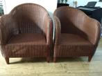 2 Lloyd loom stoelen, Riet of Rotan, Twee, Gebruikt, Bruin