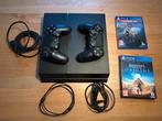 PS4 + 2 controllers + 2 spellen + kabels (direct ophalen), Ophalen, Met 2 controllers, Original, 500 GB