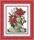 # Nieuw compleet borduurpakket; Rode bloemen in een gieter #, Ophalen of Verzenden, Nieuw, Handborduren, Borduurpakket