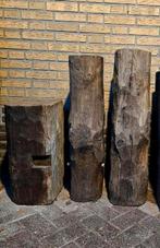 Oud Eiken houten Zuilen balken sokkels, Doe-het-zelf en Verbouw, Ophalen of Verzenden, Balk, Zo goed als nieuw, Minder dan 200 cm