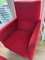Twee rode fauteuils compleet met hockers, Huis en Inrichting, Ophalen, Minder dan 75 cm, Zo goed als nieuw, 50 tot 75 cm