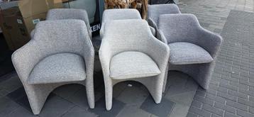 Moderne Bouclé Stoelen – Beige / Taupe / Grijs  beschikbaar voor biedingen