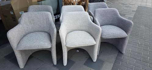 Moderne Bouclé Stoelen – Beige / Taupe / Grijs, Huis en Inrichting, Stoelen, Nieuw, Vijf, Zes of meer stoelen, Hout, Stof, Overige kleuren