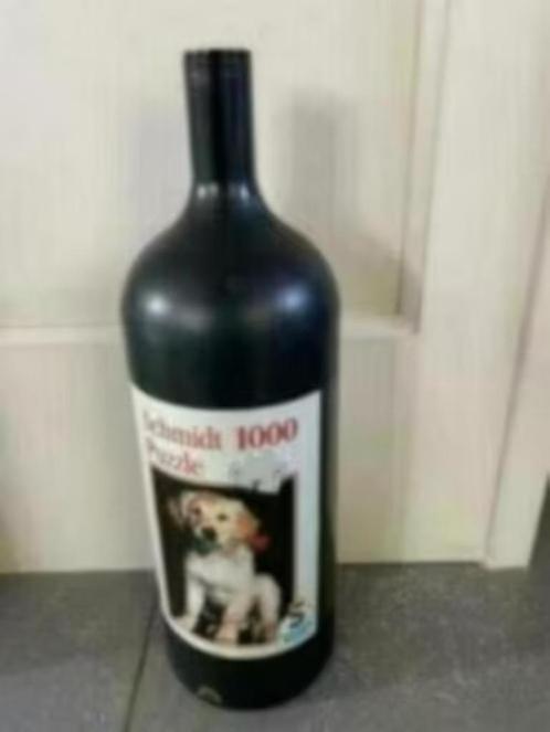 kunststof fles met puzzel.golden retriever.1000 stukjes, Hobby en Vrije tijd, Denksport en Puzzels, Zo goed als nieuw, Verzenden