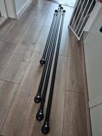 4x Gordijnroede complete set Madrid uitschuifbaar zwart, Huis en Inrichting, Ophalen, Gebruikt, Zwart