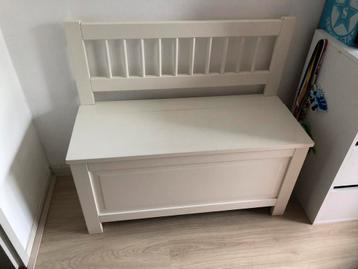 Kinder bankje met opbergplek - klepbankje ikea wit  beschikbaar voor biedingen