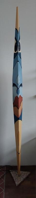 Carribische tiki totem afrikaans masker vloerlamp gesigneerd, Ophalen of Verzenden