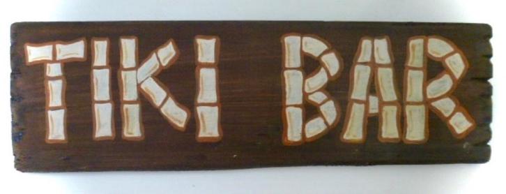 Tiki Bar Bord/hout/Hawai/zomer/beach/strand/surf/mancave, Huis en Inrichting, Woonaccessoires | Wanddecoraties, Nieuw, Ophalen of Verzenden