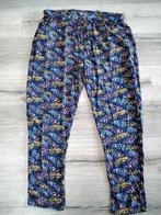 Donkerblauwe broek met print maat 48, Blauw, Maat 46/48 (XL) of groter, Ophalen of Verzenden, Lang