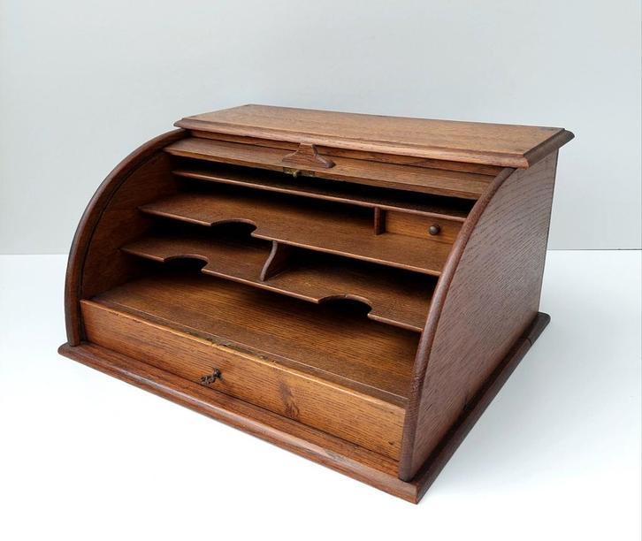 Documentenkastje Brievenkastje Schrijfkistje Rolluik Kastje, Antiek en Kunst, Curiosa en Brocante, Verzenden