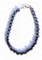 armband van hematiet kubusjes 21 cm lang,, Ophalen of Verzenden, Nieuw, Zwart, Overige materialen