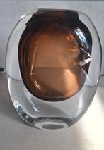 Vaasje van dik, gekleurd glas, transparant/ bruin, HM Home, Overige kleuren, Ophalen of Verzenden, Minder dan 50 cm, Glas