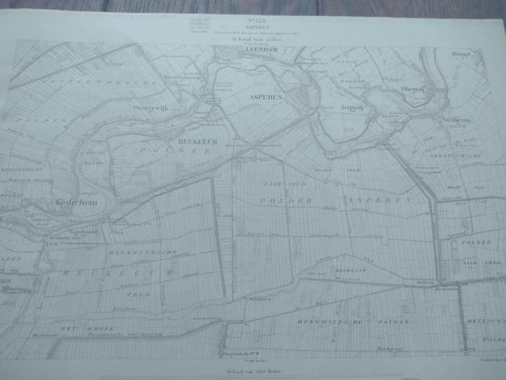528 Asperen Rhenoij Kedichem Oosterwijk Plattegrond 1921, Antiek en Kunst, Kunst | Litho's en Zeefdrukken, Ophalen of Verzenden