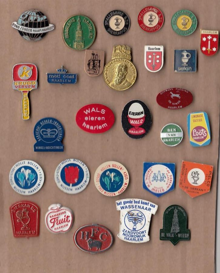 Verzameling Haarlem speldjes Sierkan IJs Stadswapen, Verzamelen, Speldjes, Pins en Buttons, Gebruikt, Speldje of Pin, Overige onderwerpen