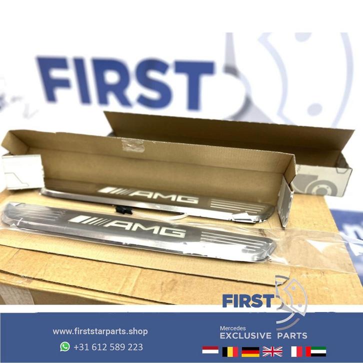 W205 S205 C63 AMG verlichte LED instaplijsten dorpel lijst 2, Auto-onderdelen, Verlichting, Mercedes-Benz, Gebruikt, Ophalen of Verzenden