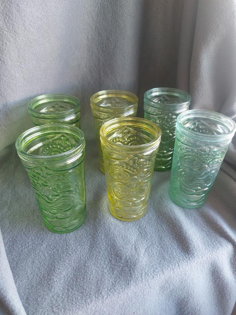 Set van 6 Tiki Glazen, Glas of Glazen, Gebruikt, Ophalen of Verzenden, Glas