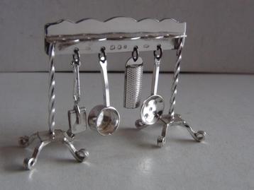 Miniatuur zilver S105-29 keukenrek zilveren miniaturen  beschikbaar voor biedingen