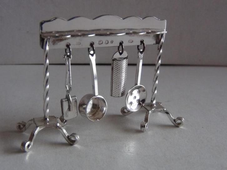 Miniatuur zilver S105-29 keukenrek zilveren miniaturen, Antiek en Kunst, Antiek | Goud en Zilver, Zilver, Ophalen of Verzenden