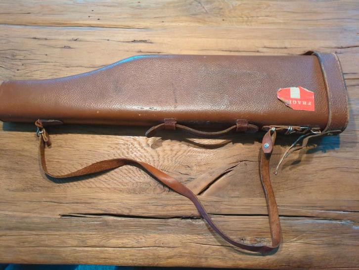 Leren tas voor geweer jachtgeweer jager jacht, Antiek en Kunst, Curiosa en Brocante, Ophalen of Verzenden