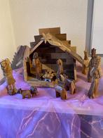Houten Kerststal met Figuren, Diversen, Ophalen of Verzenden