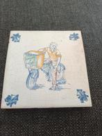 Delft  blauw tegel handelaar op fiets, Antiek en Kunst, Ophalen of Verzenden
