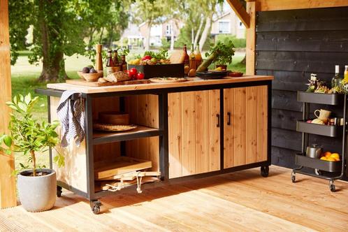 Buitenkeuken 180 cm Staal en Douglas 10% korting!!, Tuin en Terras, Buitenkeukens, Nieuw, Vrijstaand, Ophalen of Verzenden