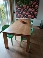 Teak houten eettafel 6persoons, Huis en Inrichting, Tafels | Eettafels, 200 cm of meer, 100 tot 150 cm, Teakhout, Gebruikt