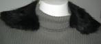 Bont (echt bont) langharig zwart en beige kraag/manchetten, Ophalen of Verzenden, Zo goed als nieuw, Overige typen