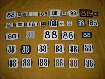 oud emaille huisnummer 88 ook 89 90 91 92 93 94 95 96 97 98 beschikbaar voor biedingen
