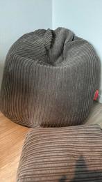 Big bertha game zitzak met poefje grijs, Huis en Inrichting, Zitzakken, Ophalen, Zo goed als nieuw, Grijs, Zitzakstoel