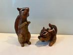 2 handbeschilderde eekhoorns van hars, Ophalen of Verzenden, Zo goed als nieuw, Wild dier, Beeldje of Figuurtje