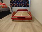 Rood autobed met lattenbodem, Ophalen, Gebruikt, 70 tot 85 cm, 140 tot 160 cm