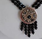 Antieke zilveren ketting met granaat/ git slot, Verzenden, Zilver, Ketting