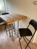 Bartafel met krukken - Industrieel Design, Huis en Inrichting, Tafels | Statafels, Ophalen