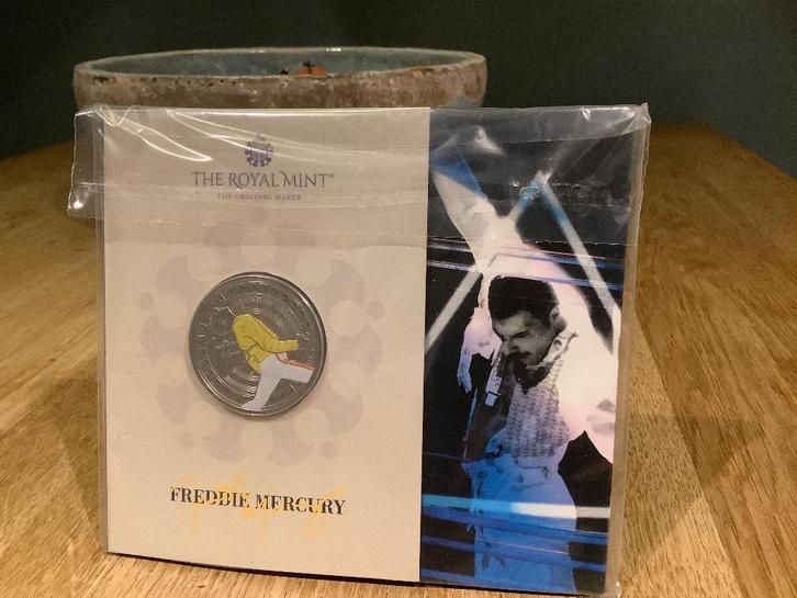 Herdenkingsmunt Freddy Mercury, Verzamelen, Muziek, Artiesten en Beroemdheden, Nieuw, Foto of Kaart, Ophalen of Verzenden