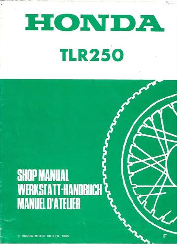Honda TLR250 Supplement shop manual beschikbaar voor biedingen