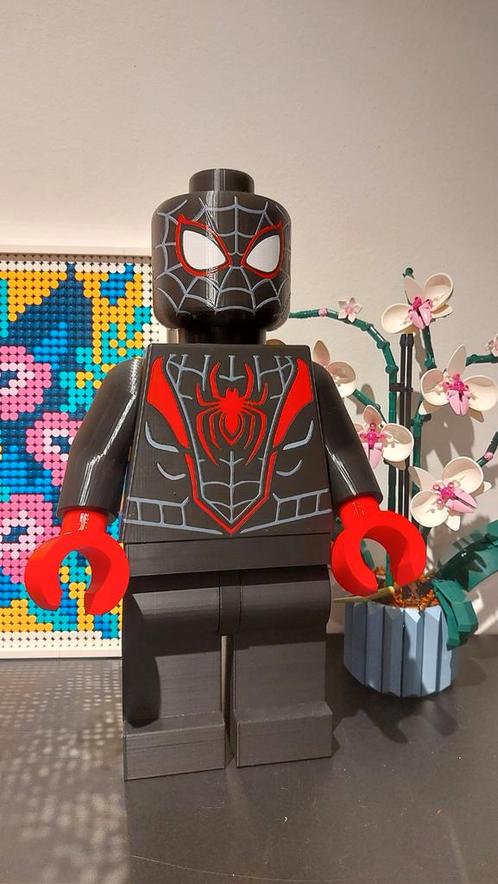 Grote LEGO Miles Morales Figuur - 3D Geprint 42cm, Kinderen en Baby's, Speelgoed | Duplo en Lego, Nieuw, Complete set, Ophalen of Verzenden