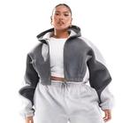 nieuwe asos Cropped hoodie met patchwork maat 3xl 56/58, Ophalen, Nieuw, Jas of Mantel, Grijs