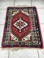 oosterskleed pers perz handgeknoopt L90xB64 met franje, Gebruikt, 50 tot 100 cm, Crème, Rechthoekig