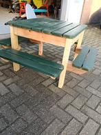 Leuke kinderpicknicktafel - groen hout, Gebruikt, Vierkant, Hout, Ophalen