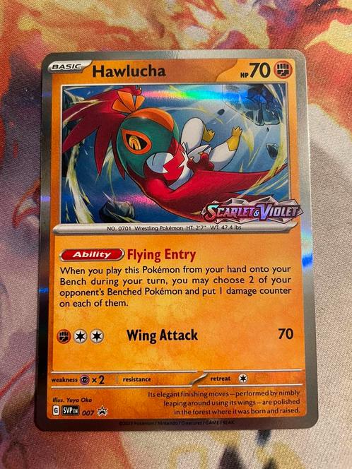 Pokemon HAWLUCHA Prerelease Holo Promo (SVP007), Hobby en Vrije tijd, Verzamelkaartspellen | Pokémon, Zo goed als nieuw, Losse kaart